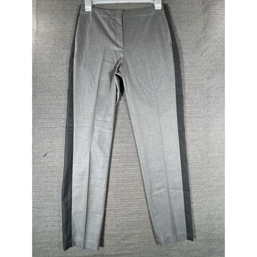 J. Jill Pants Women's 10 Tall Gray  Tuxedo Stripe Straight Leg Heather